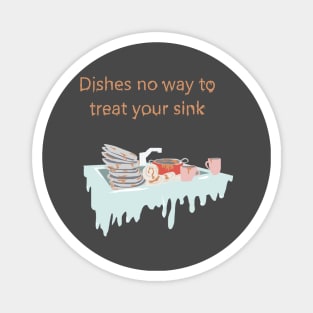 Minimalistic dishes pun Magnet